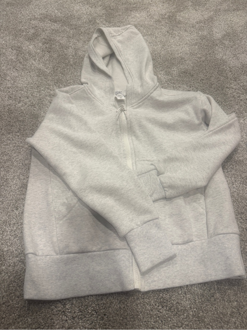 Athleta Light Gray Kids Full Zip Hoodie